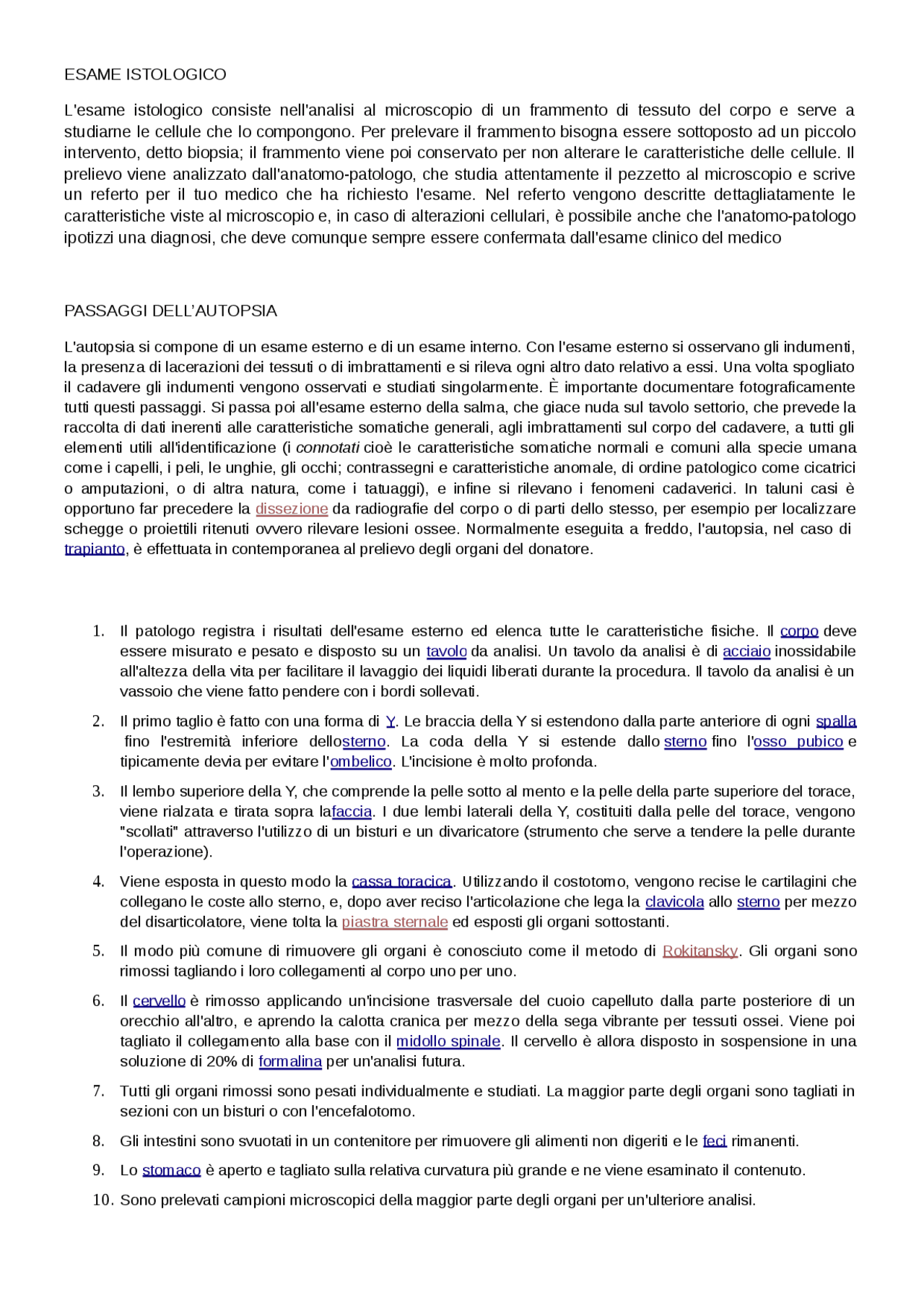 Esame Istologico Margine Di Errore ESAME ISTOLOGICO - PROCEDIMENTO DELL'AUTOPSIA E MUTAZIONE TANATOLOGICA