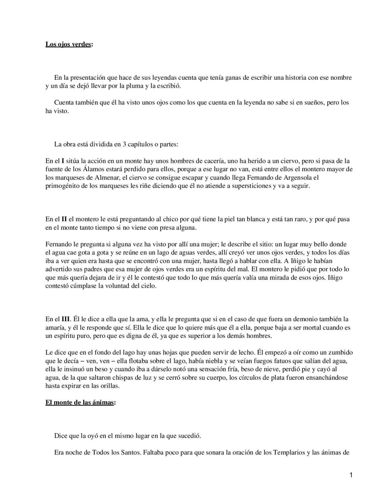Los Ojos Verdes Apuntes Literatura Docsity