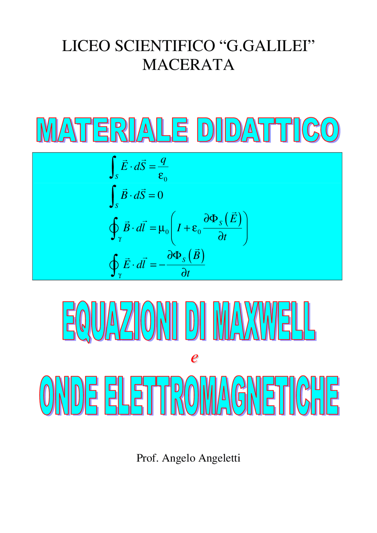 EQUAZIONI DI MAXWELL Docsity
