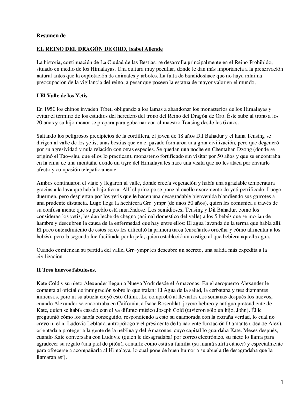 El Reino Del Dragon De Oro Apuntes Literatura Docsity