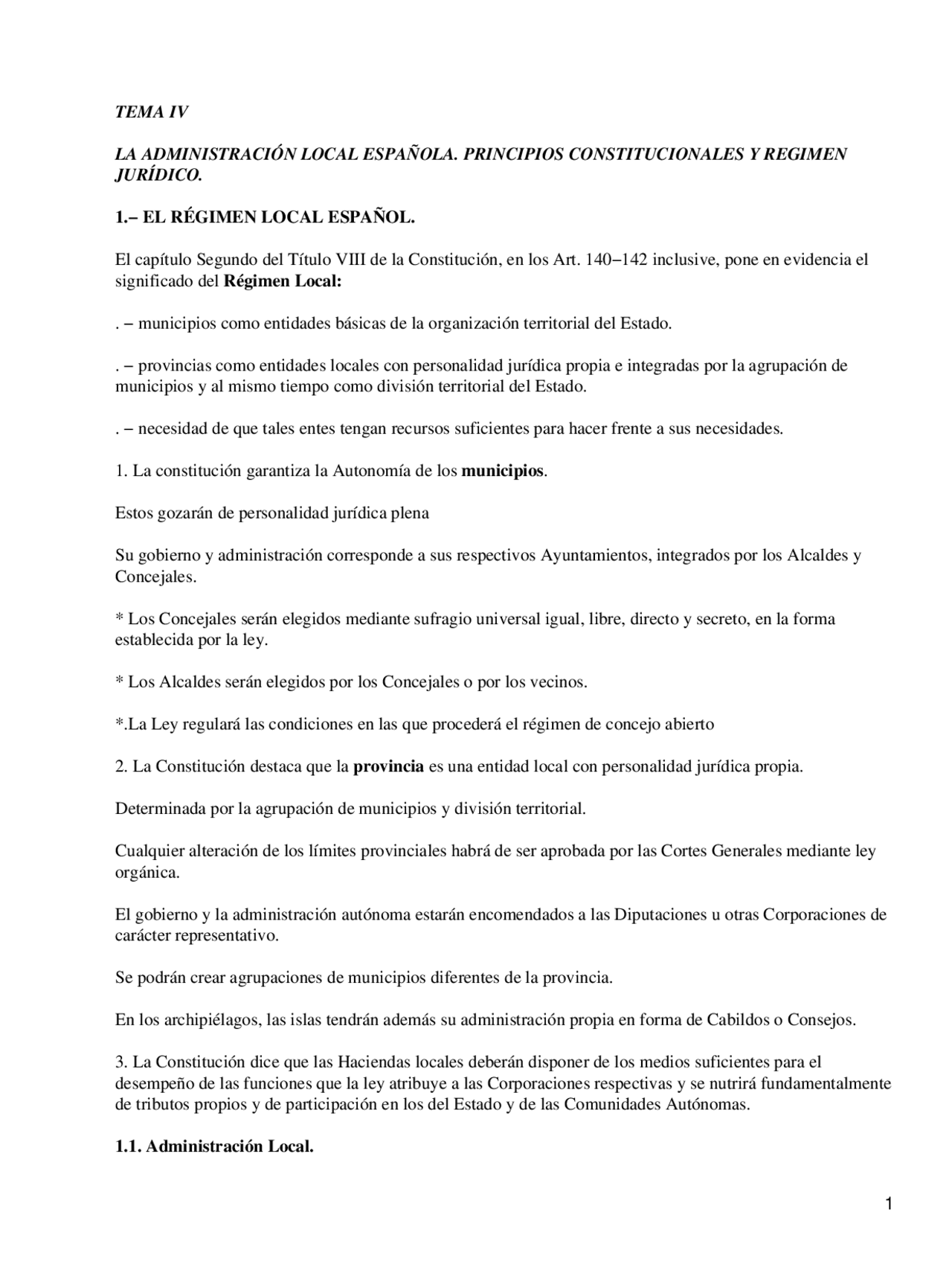 La administración local española Apuntes Derecho Docsity