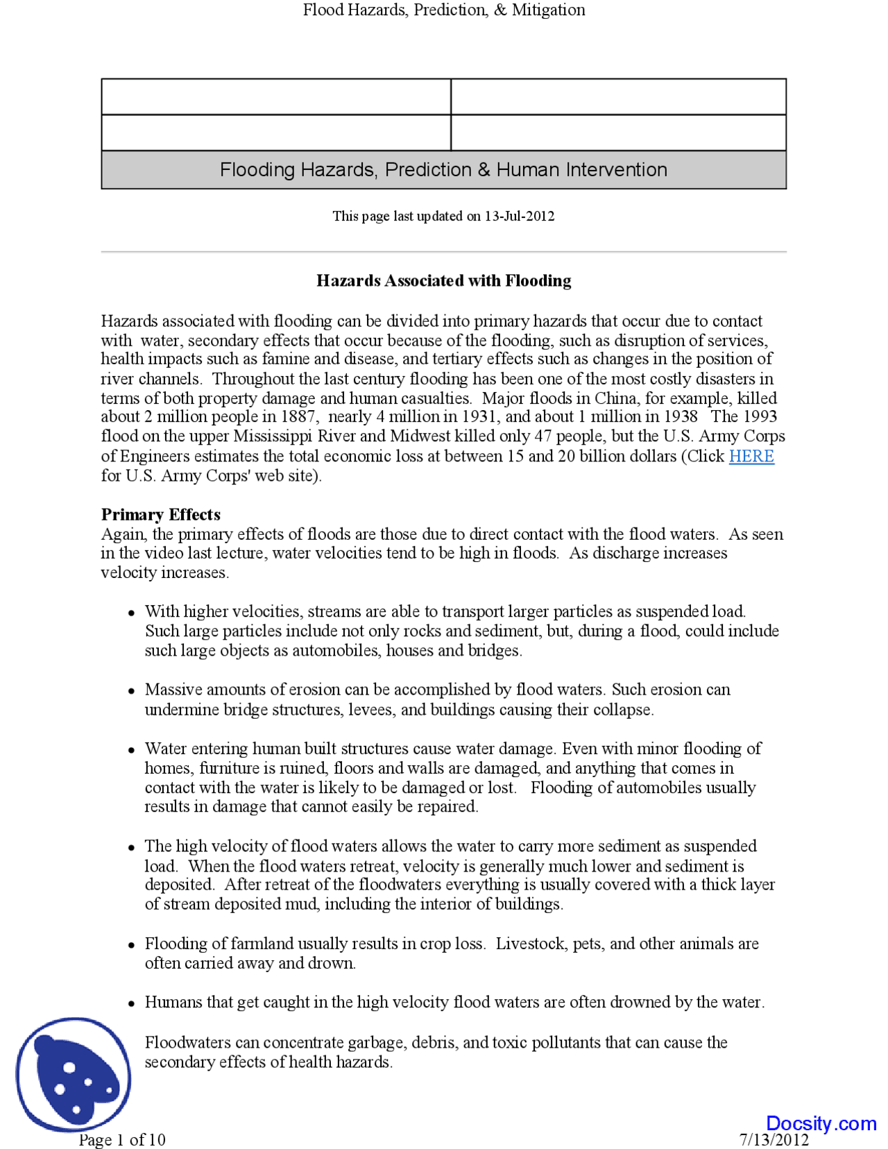 Human Intervention General Geology Lecture Notes Docsity