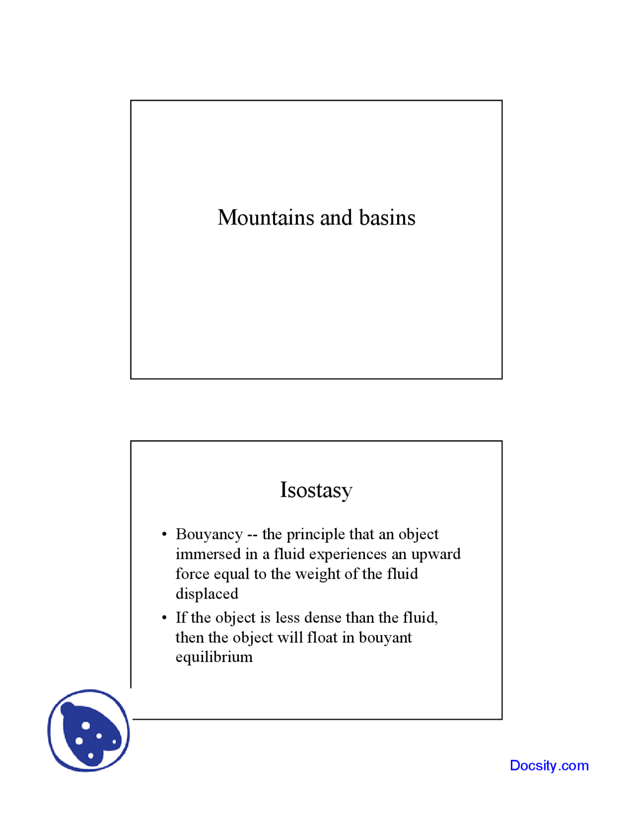 Mountains and Basins - General Geology - Lecture Slides - Docsity