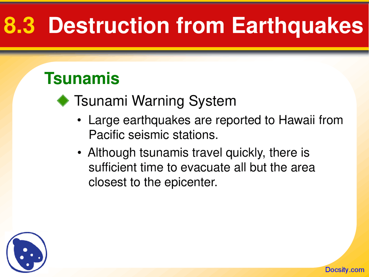 Destruction from Earthquakes - Mineral Deposits - Lecture Slides - Docsity