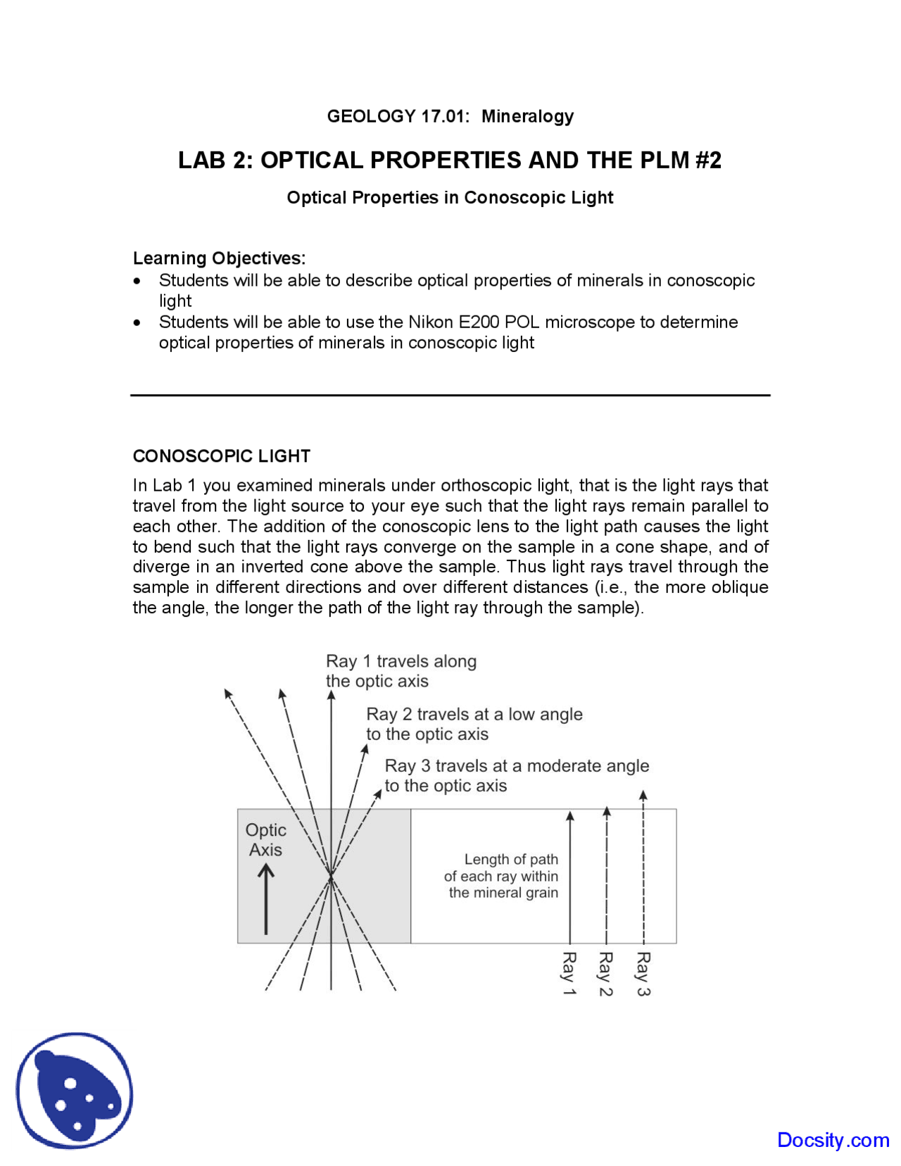 Optical Properties in Conoscopic Light - Mineral Deposits - Lecture ...