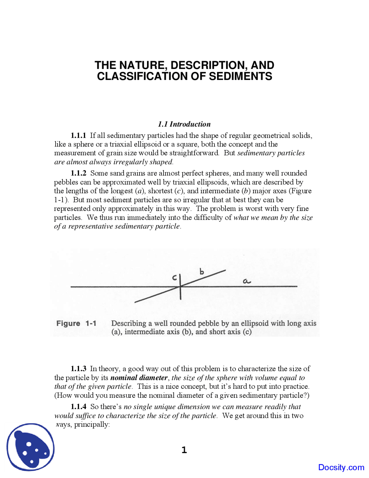 Sedimentary Particles - Sedimentology - Lecture Notes - Docsity