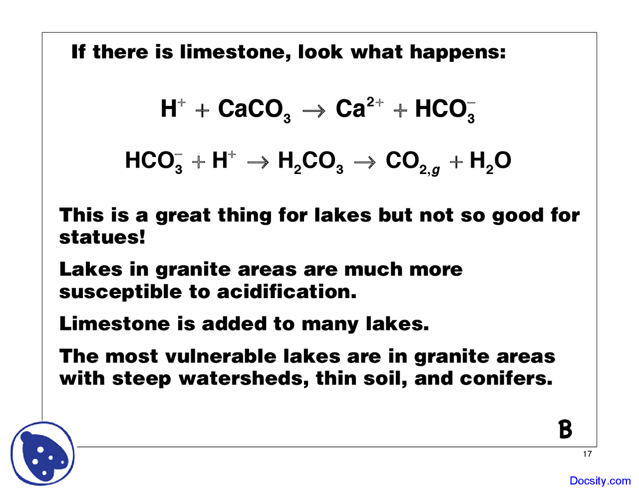 Limestone Water Management Lecture Slide Docsity
