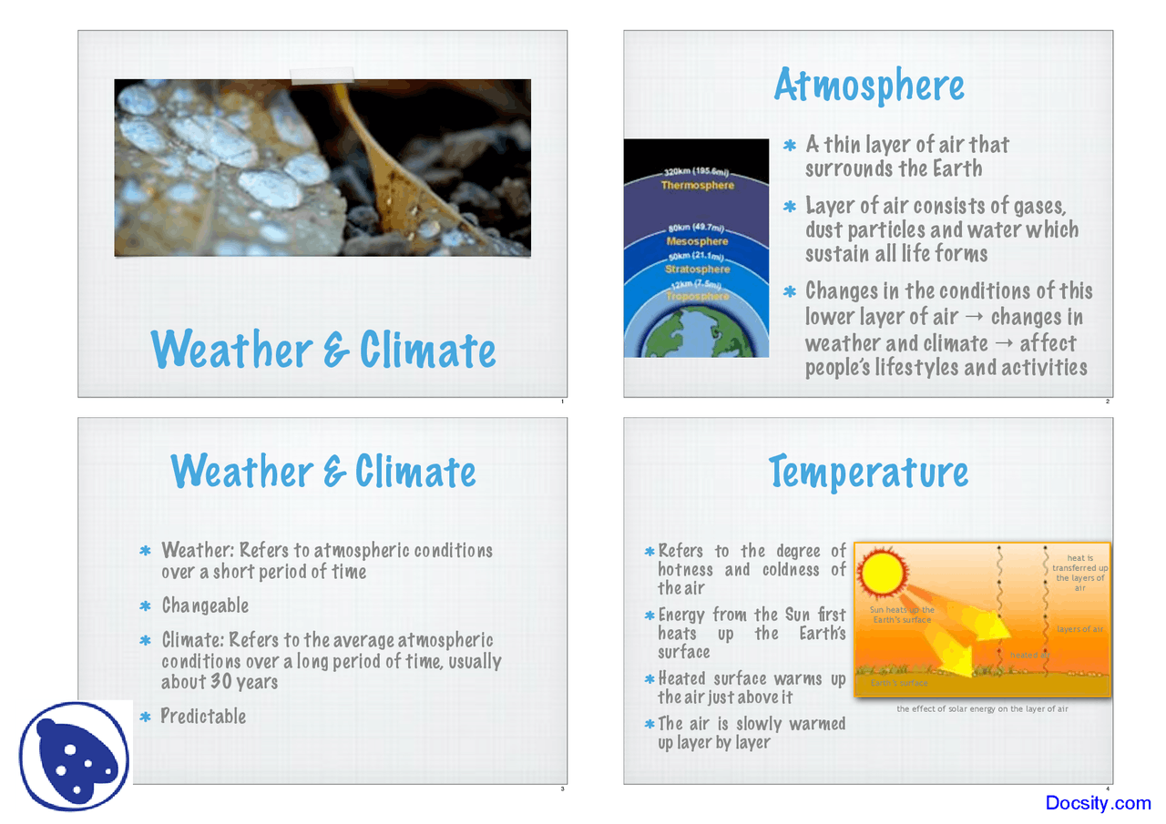 Weather - Geography - Lecture Slides - Docsity