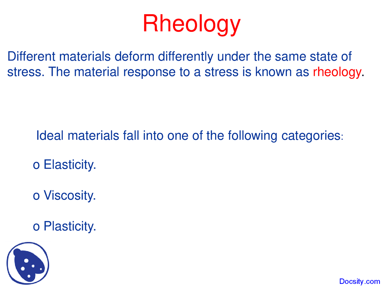 Rheology - Structural Geology - Lecture Slides - Docsity