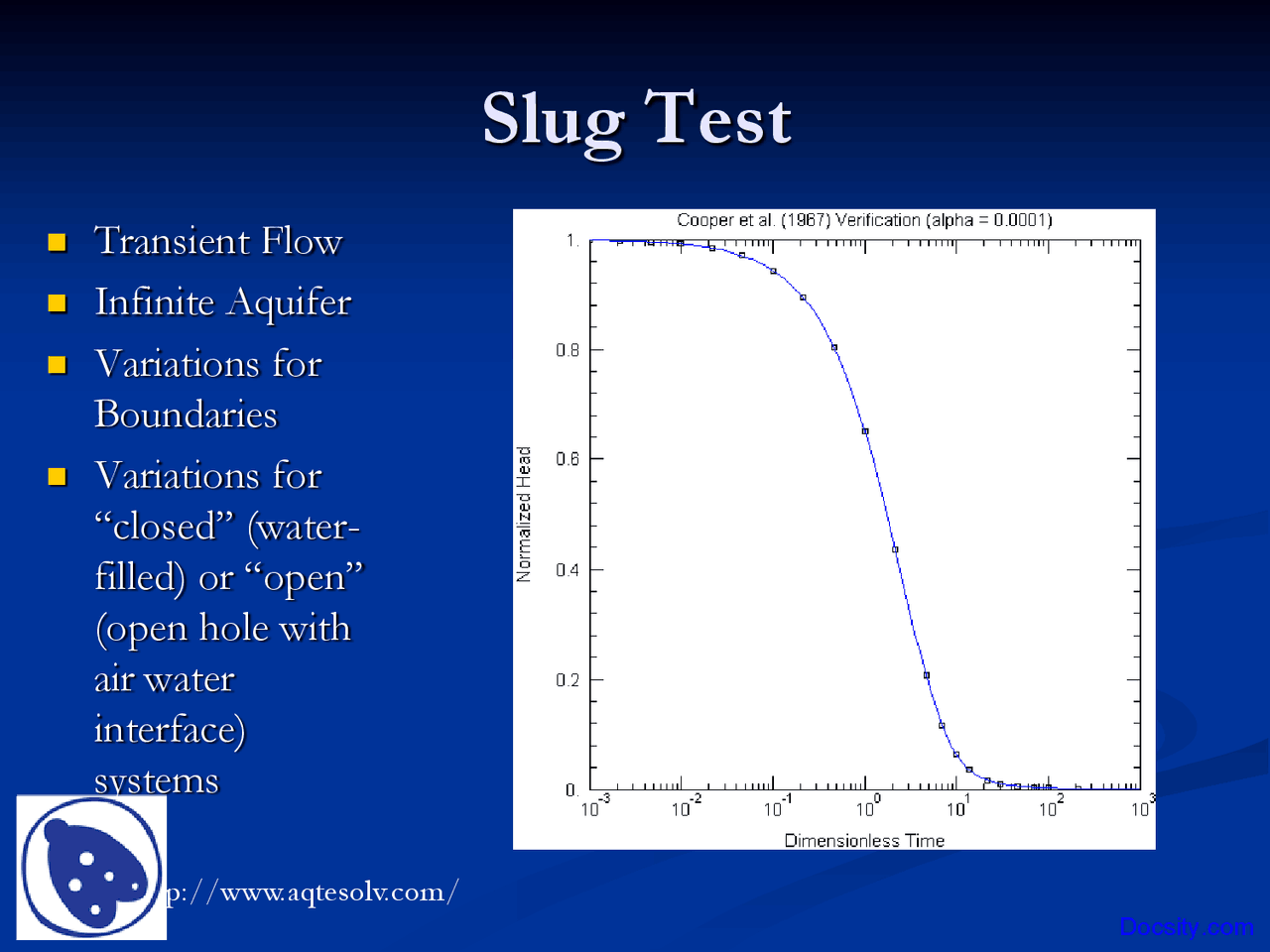 Slug Test - Engineering Geology - Lecture Slides - Docsity