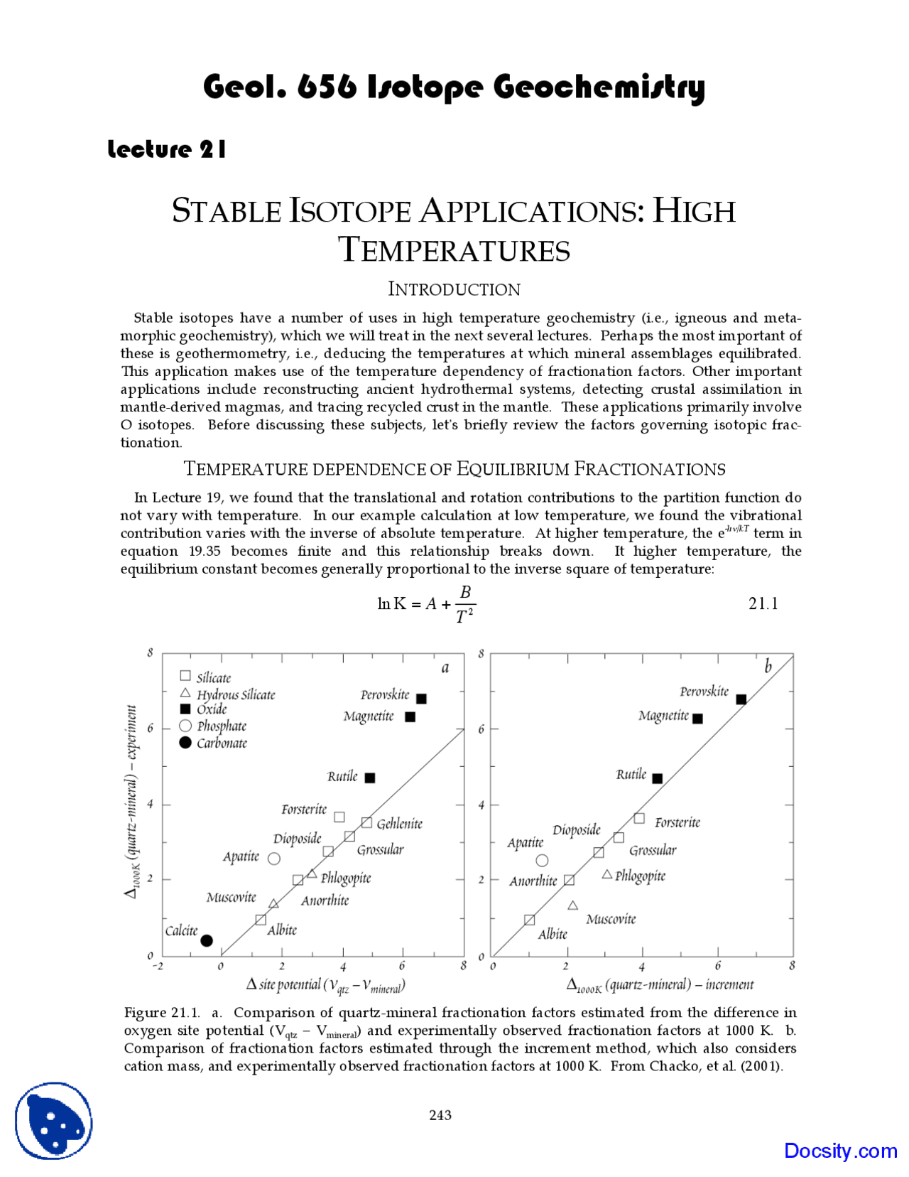 Sulfide Inclusions - Geochemistry I - Lecture Notes - Docsity