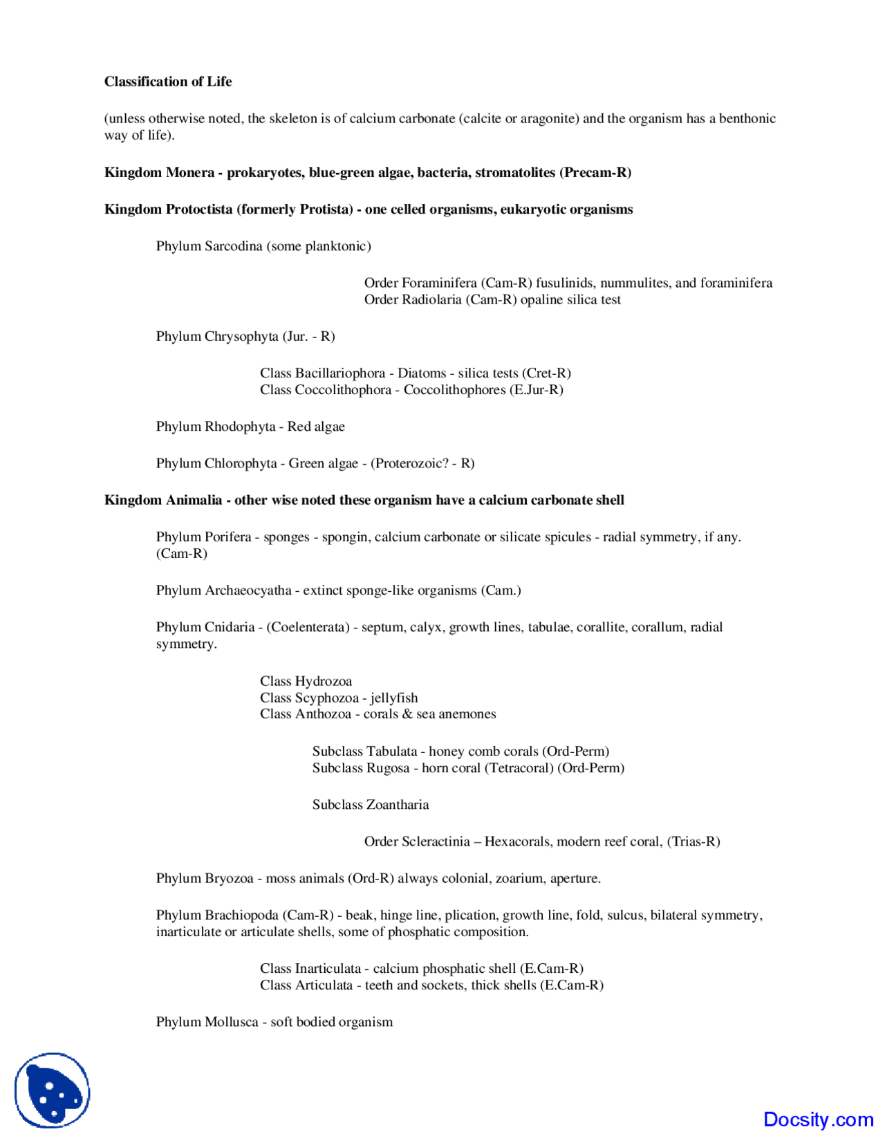 Classification Of Life Environmental Geology Lecture Notes Study classification-of-life-environmental-geology-lecture-notes-study