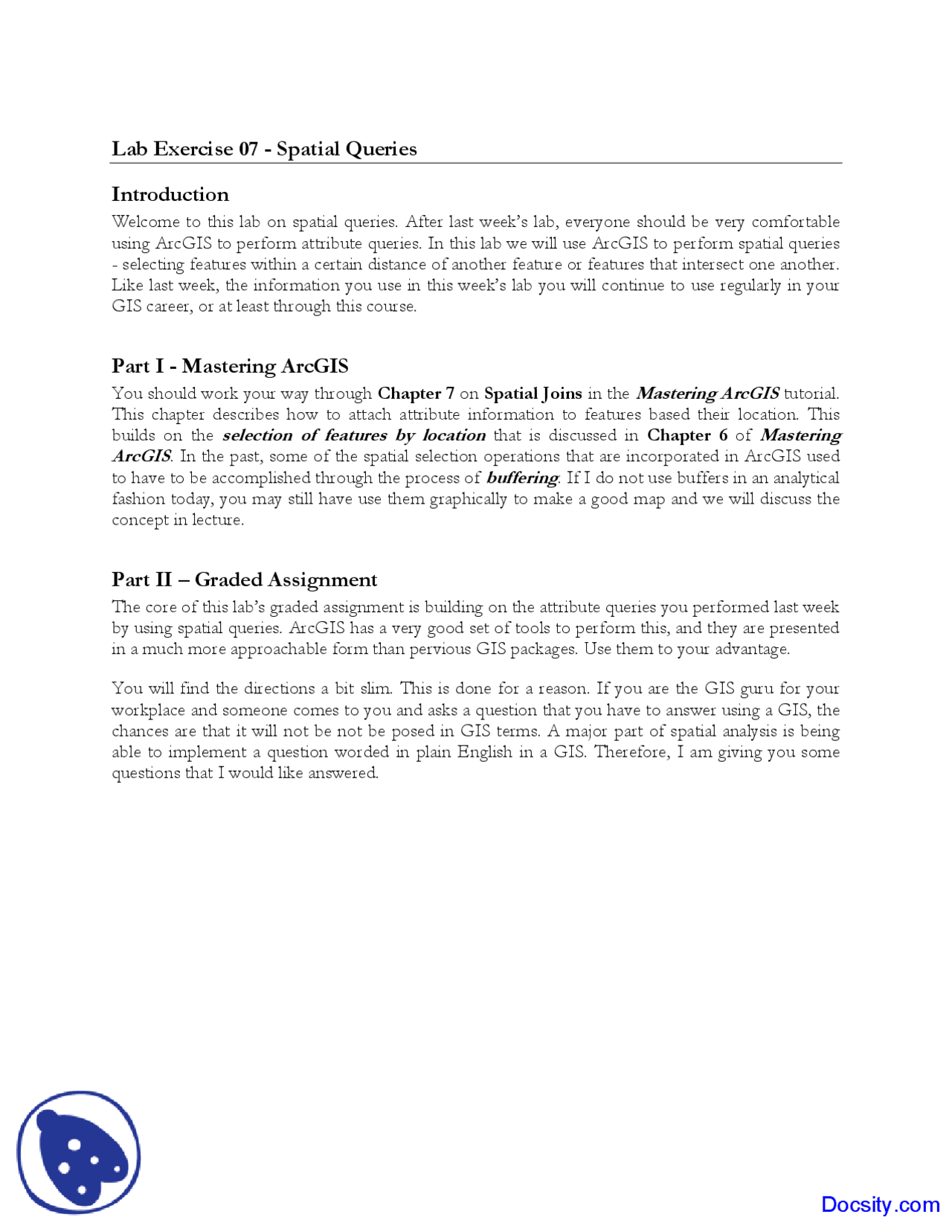 Spatial Notes Spatial Queries - GIS and Mapping - Lecture Notes | Study notes Geology ...