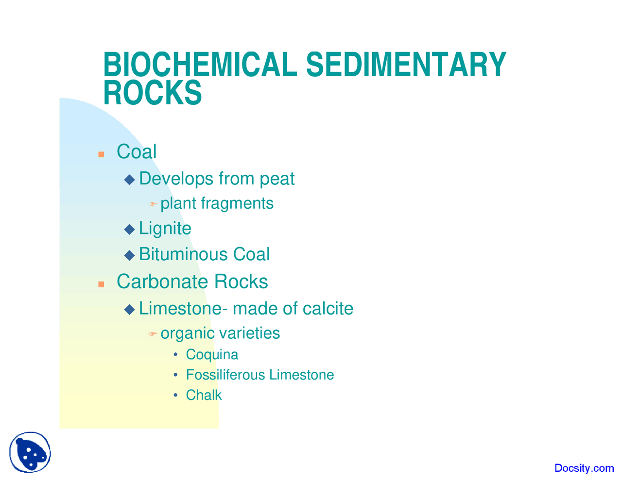 Biochemical Sedimentry Rocks - Environmental Geology - Lecture Slides ...