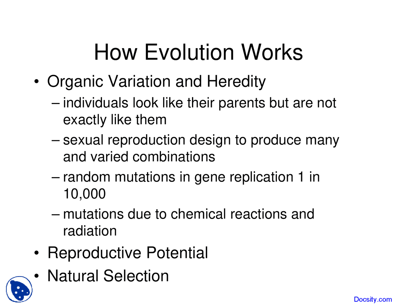 Evolution Works - Environmental Geology - Lecture Slides - Docsity