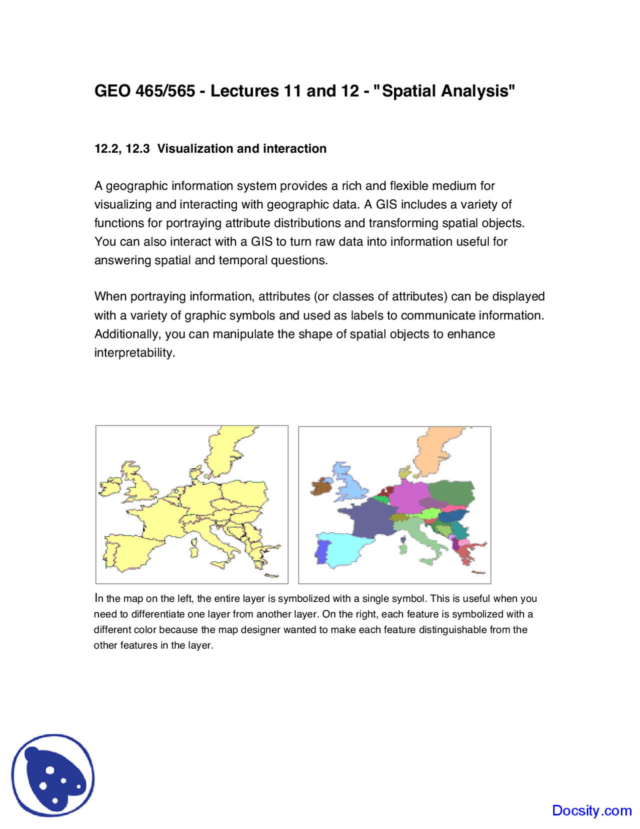 Spatial Analysis - GIS and Mapping - Lecture Notes | Study notes ...