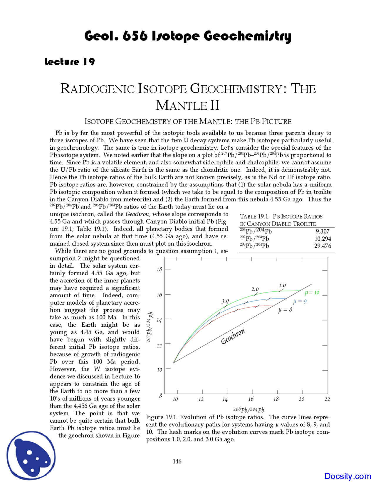 Isotopic Tools - Geochemistry I - Lecture Notes - Docsity