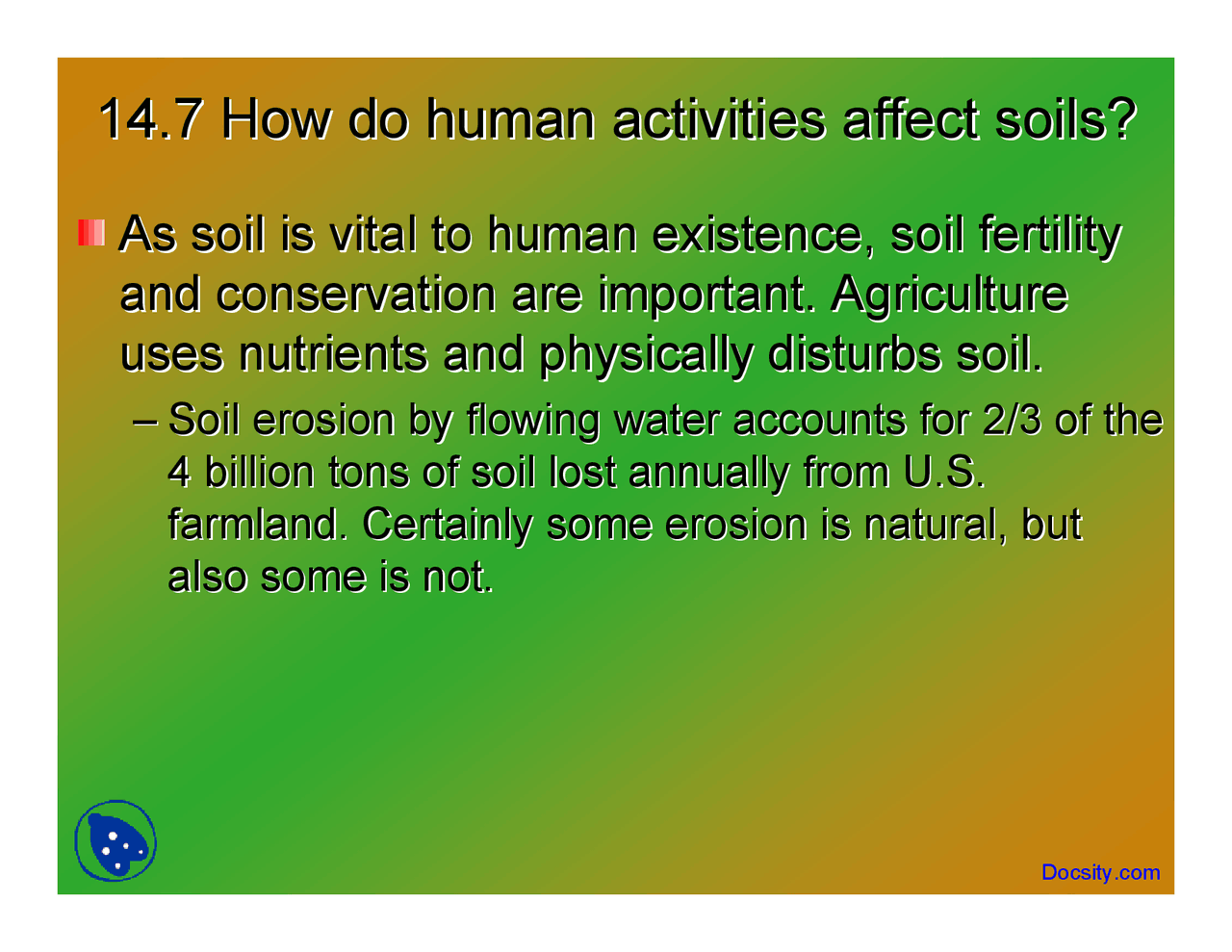Human Activities - Environmental Geology - Lecture Slides - Docsity