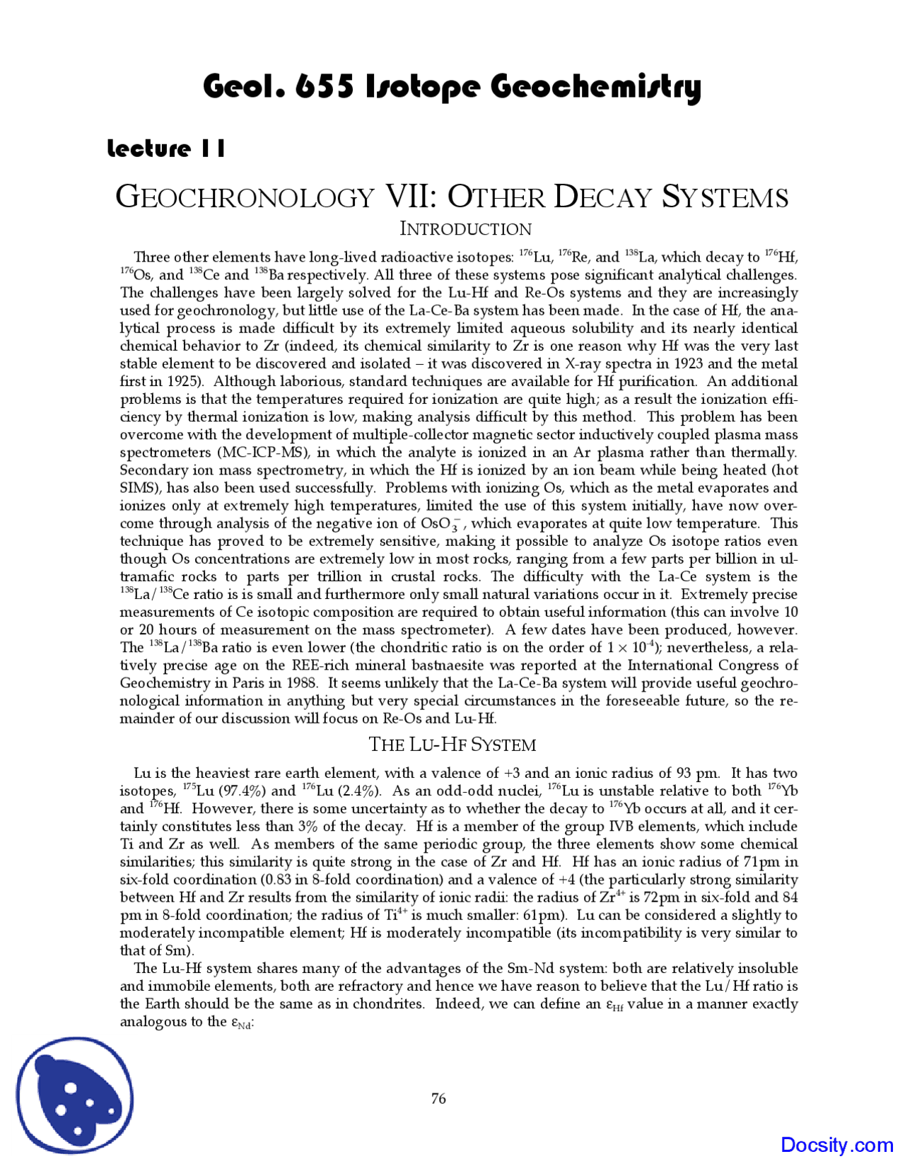 Chondritic - Geochemistry I - Lecture Notes - Docsity