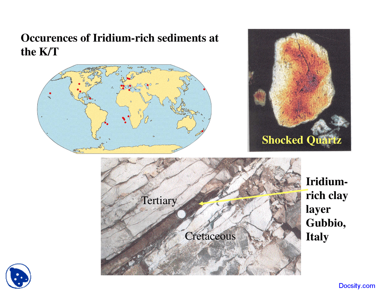 Iridium-rich Sediments - Environmental Geology - Lecture Slides - Docsity