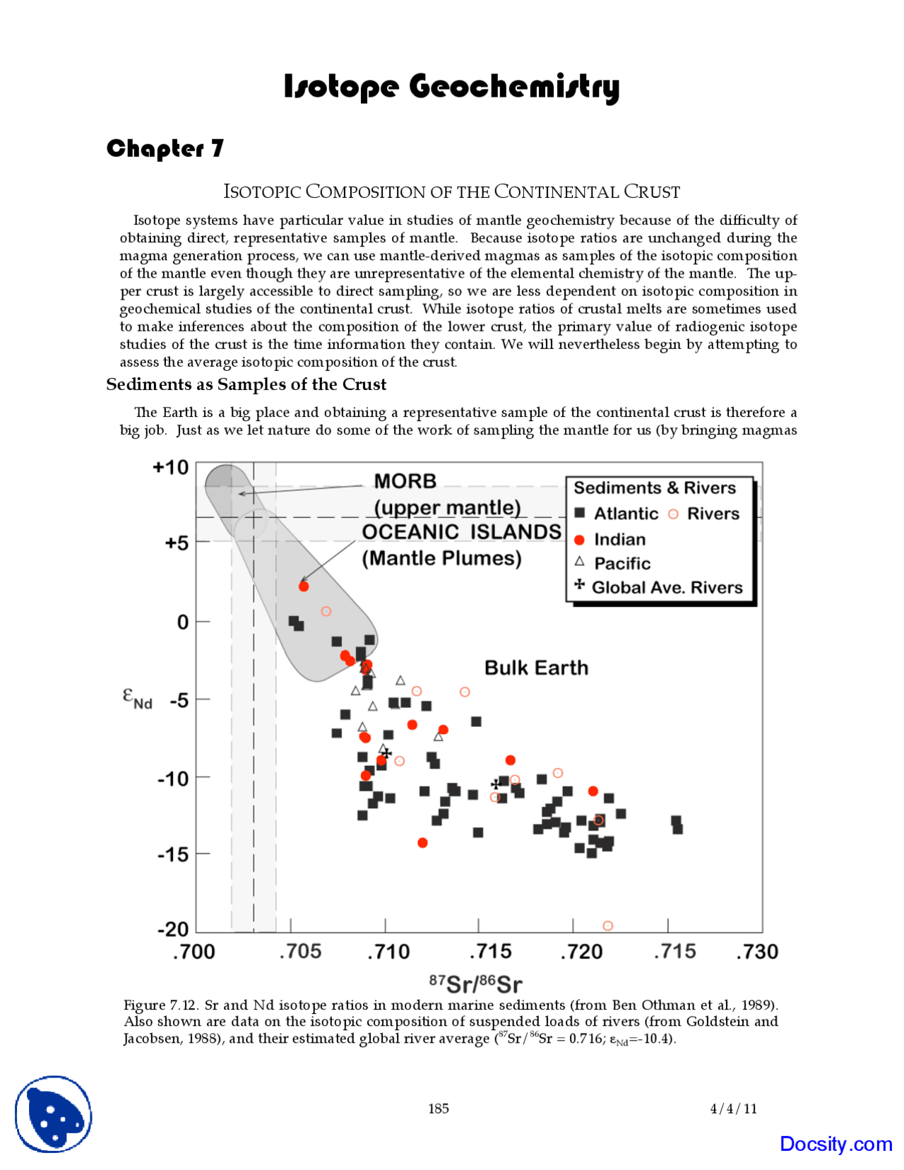 Sediments - Geochemistry - Lecture Notes - Docsity