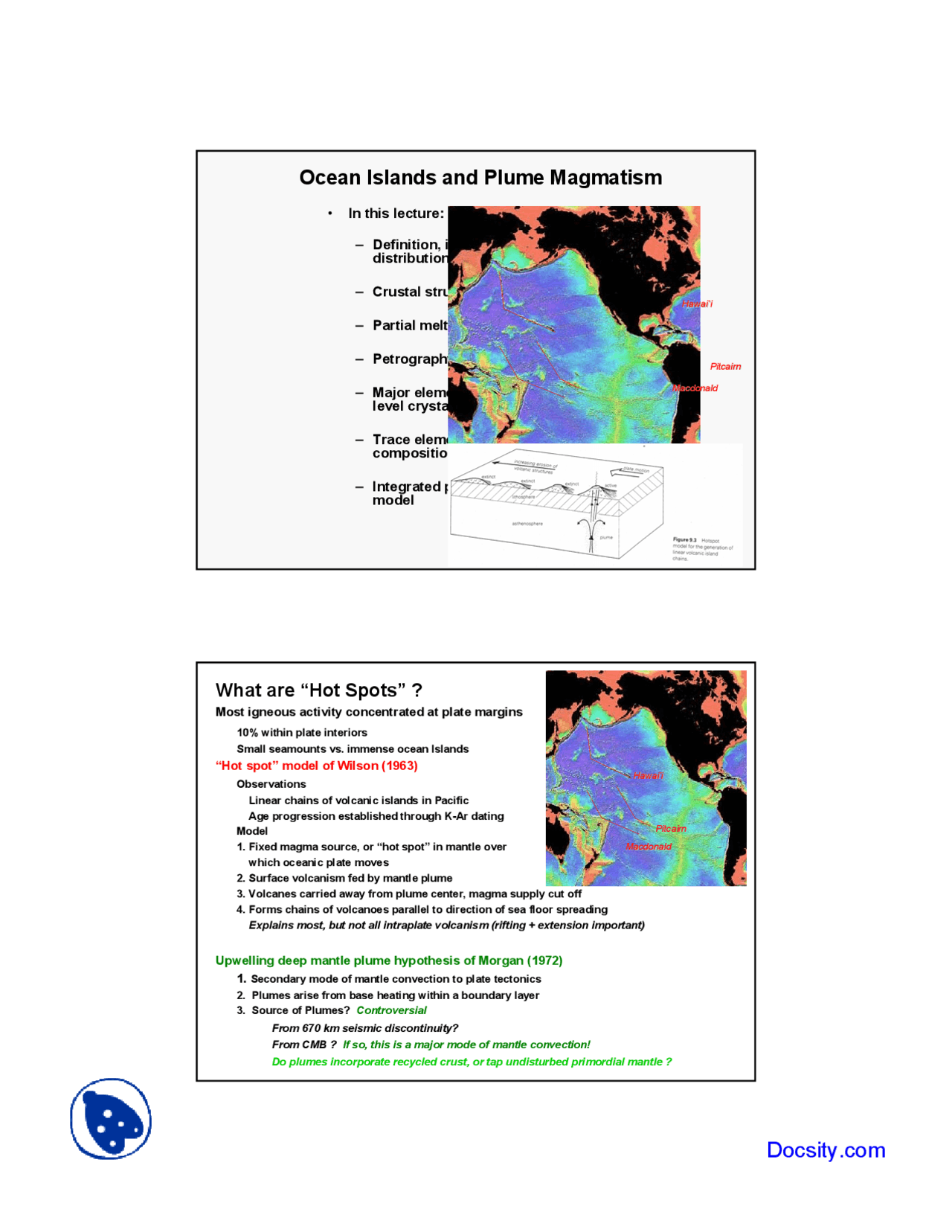 Ocean Islands - Geochemistry - Lecture Slides - Docsity
