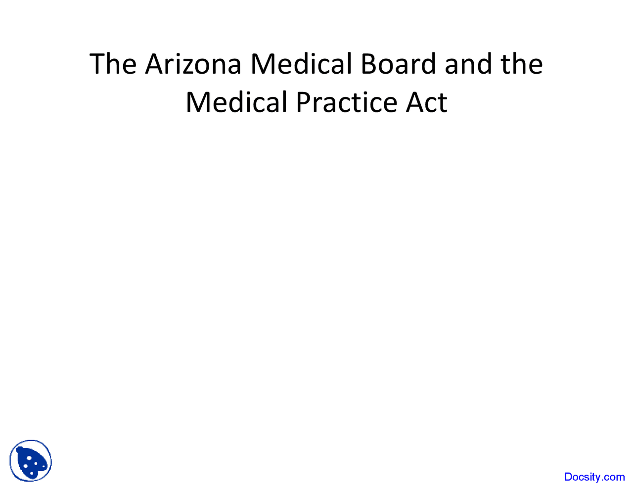 Medical Practice Act Asset Managment Lecture Slides Docsity