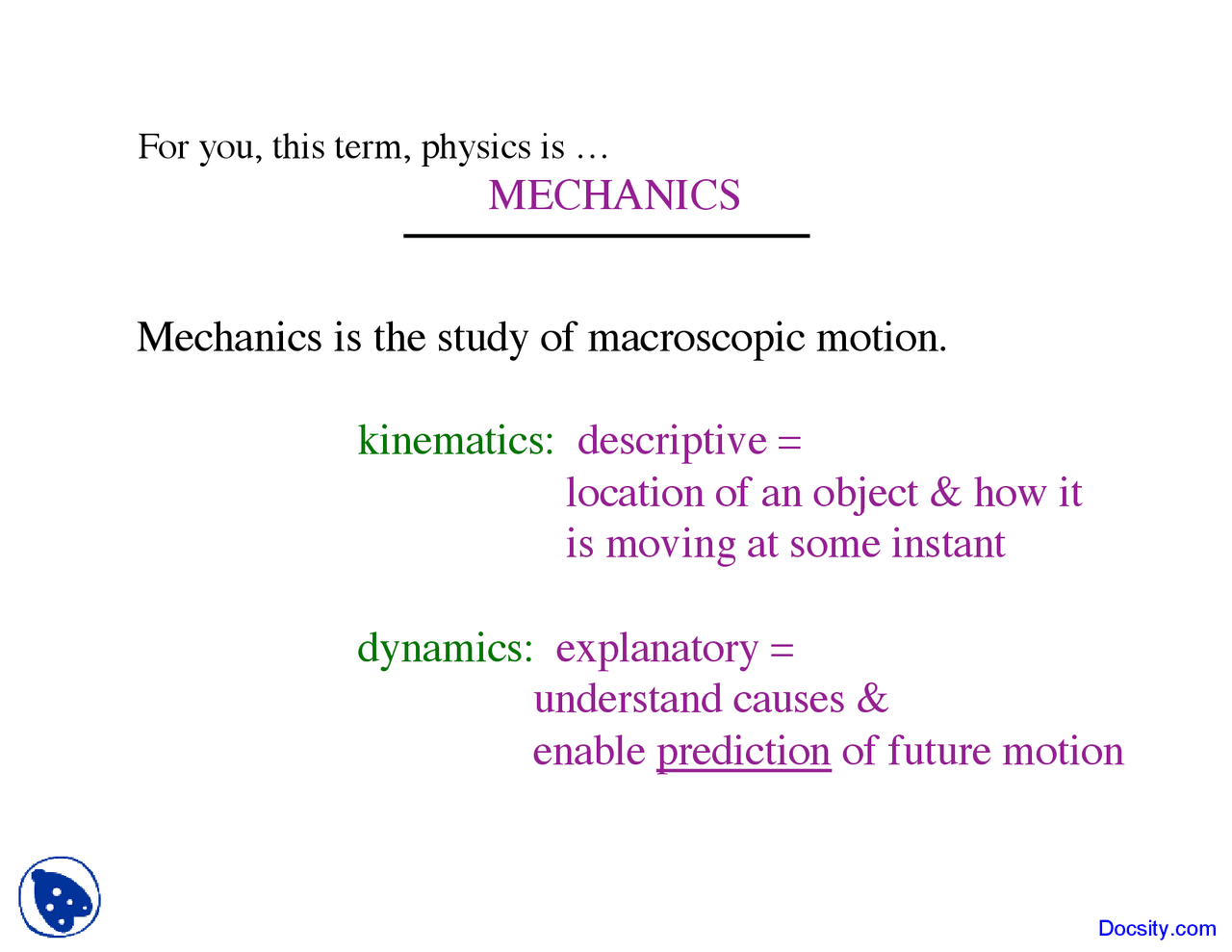 Basic Physics - General Physics I - Lecture Slides | Slides Physics ...