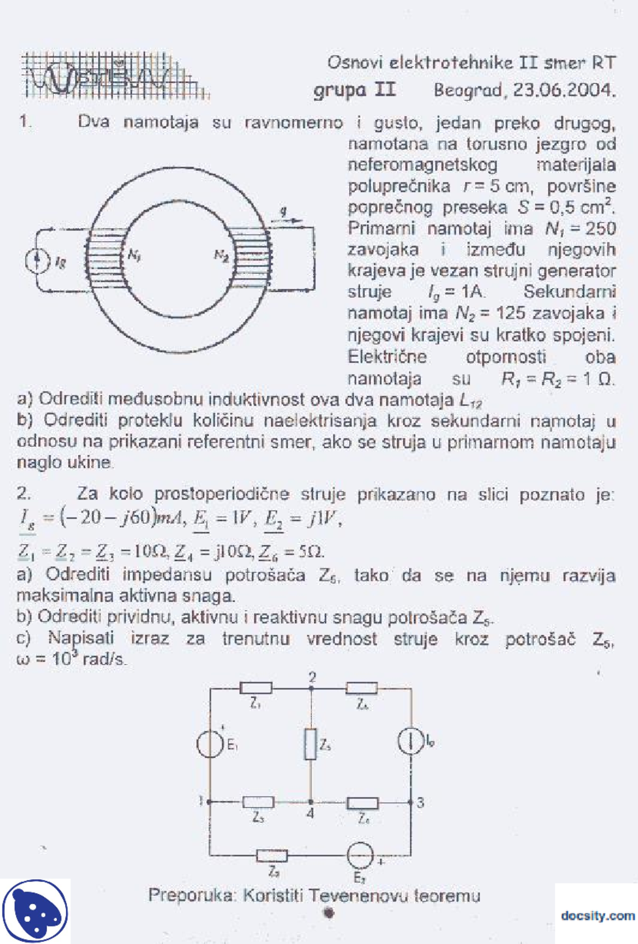 Test-Ispit-Osnovi elektrotehnike 2-Elektrotehnika (14) | Ispiti ...