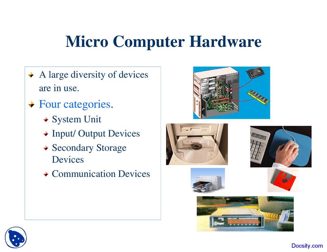 Micro Computer Hardware - E-Commerce - Lecture Slides - Docsity