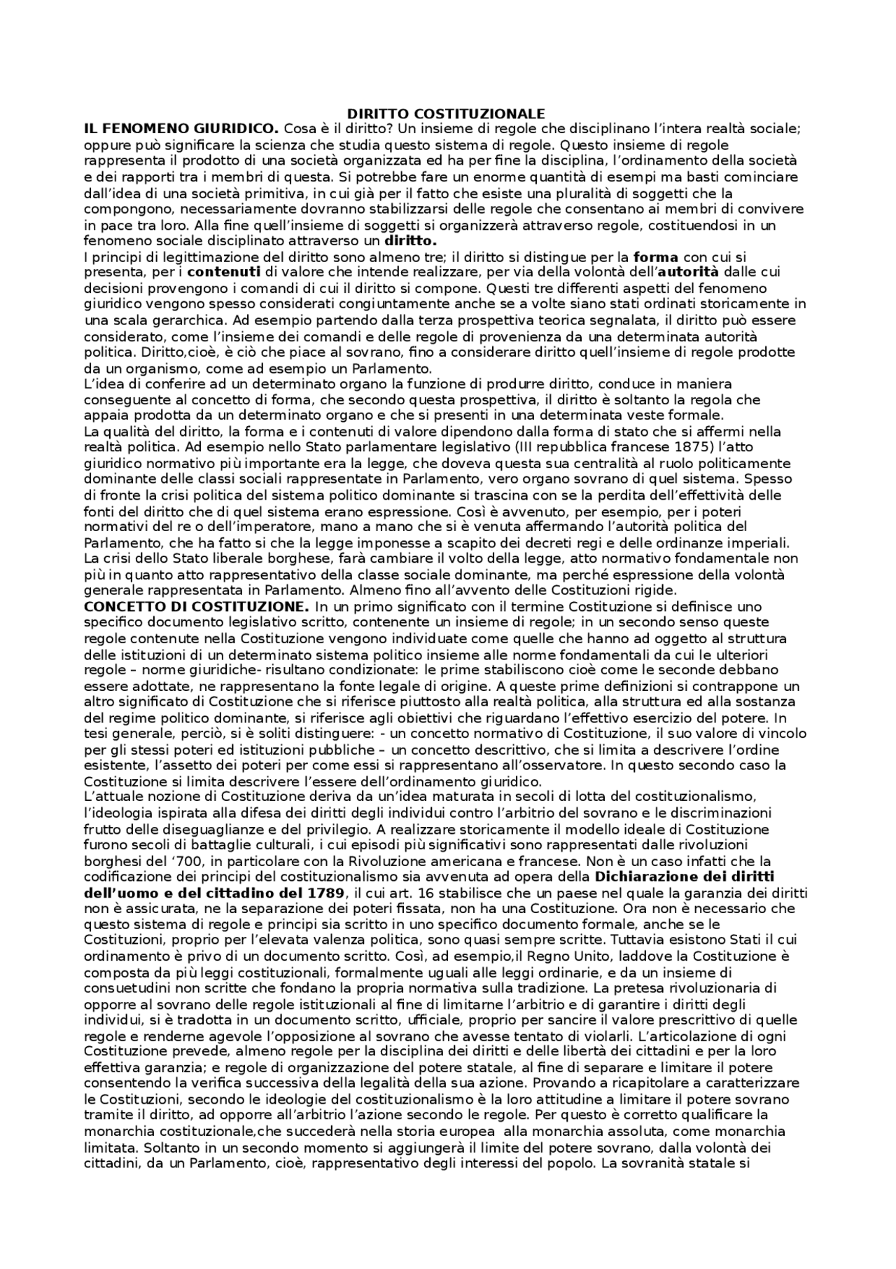 DIRITTO COSTITUZIONALE Temistocle Martines Docsity