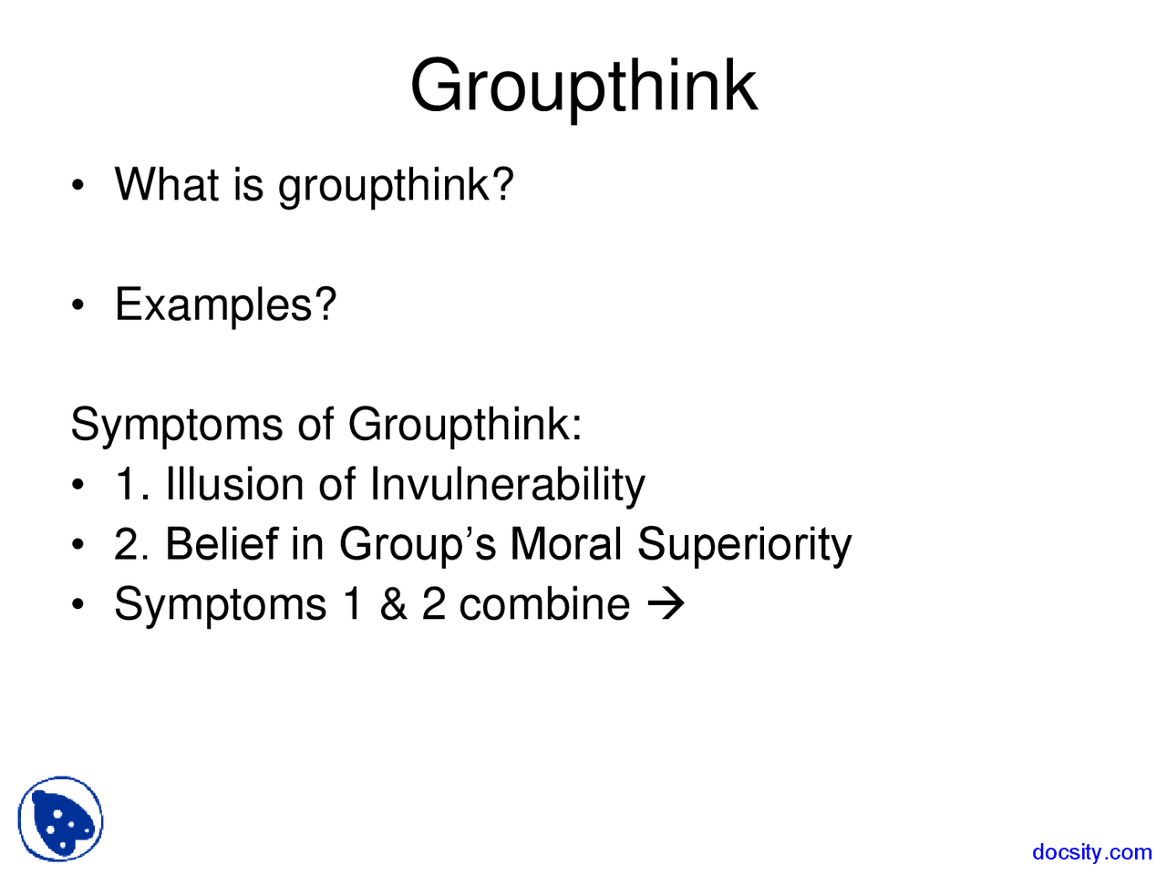 Groupthink - Lecture Slides - Social Psychology - Docsity
