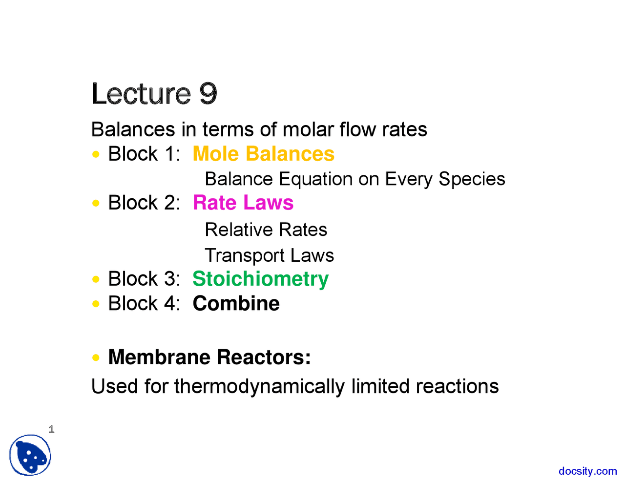 Relative Rates - Chemical Reaction Engineering - Lecture Slides ...