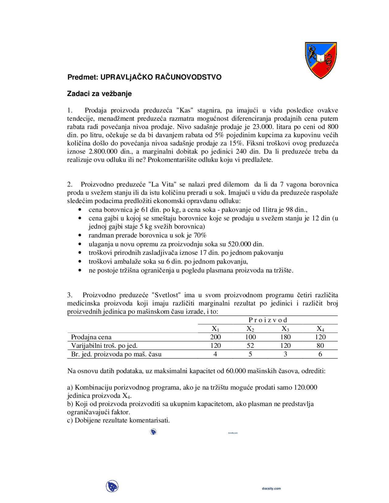 Zadaci Za Vezbanje iz upravljackog racunovodstva-Skripta-uPRAVLJACKO ...