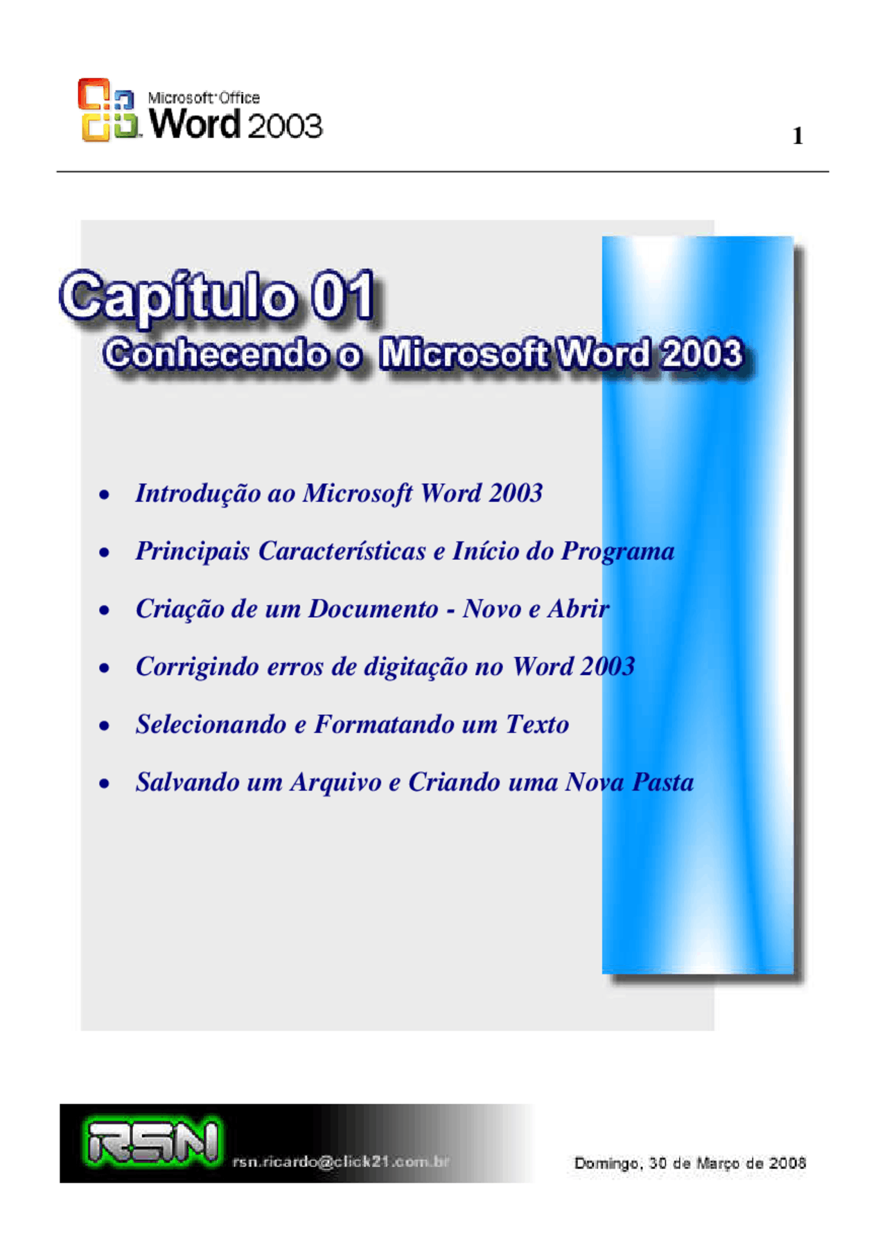 Microsoft Word 2003 - Apostilas - Informática - Docsity