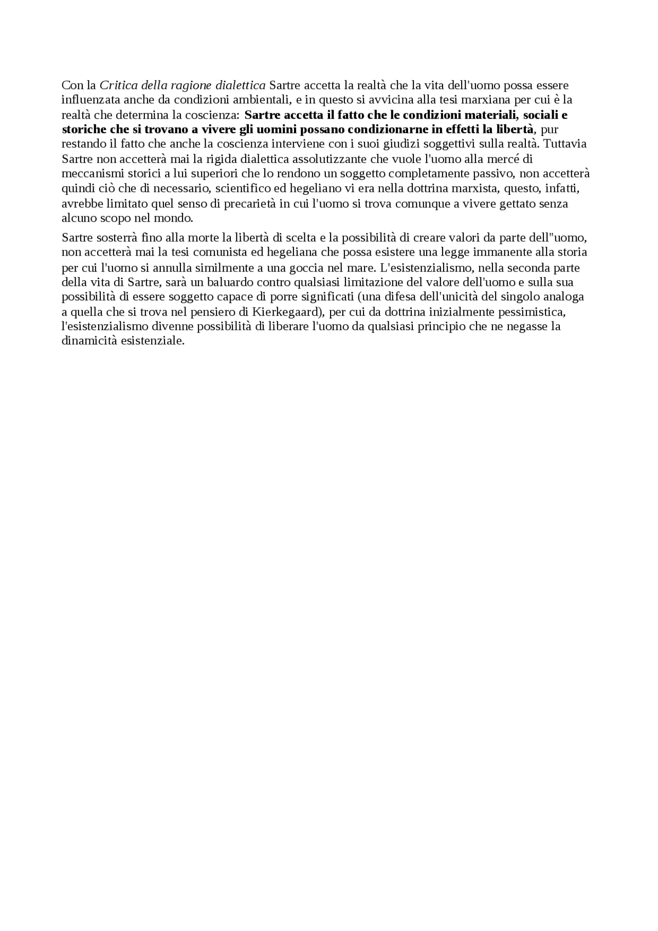 Critica della ragione dialettica Sartre Schemi e mappe concettuali di