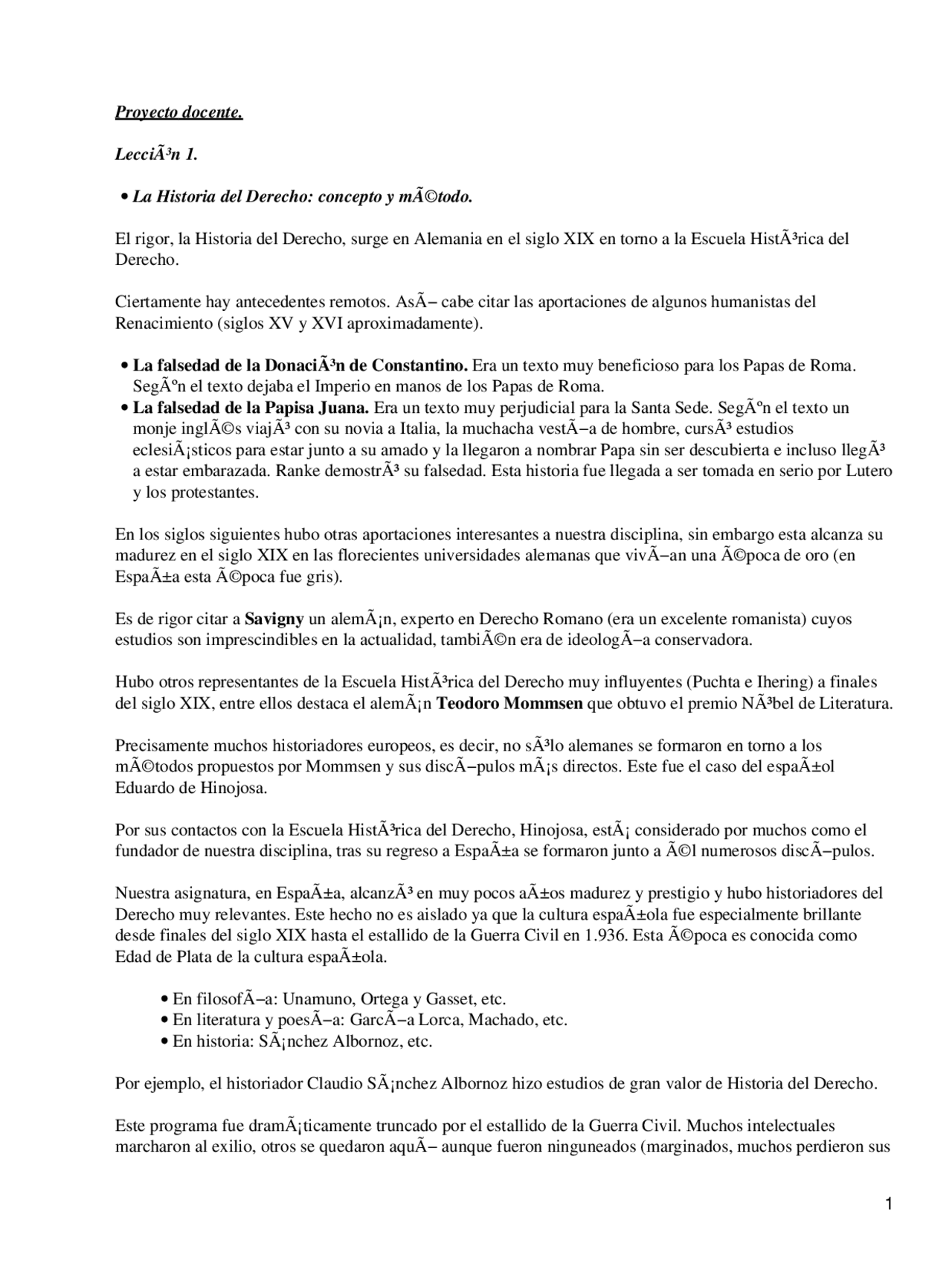 Concepto y Método de la Historia del Derecho - Apuntes - História del  Derecho Español Part1 - Docsity
