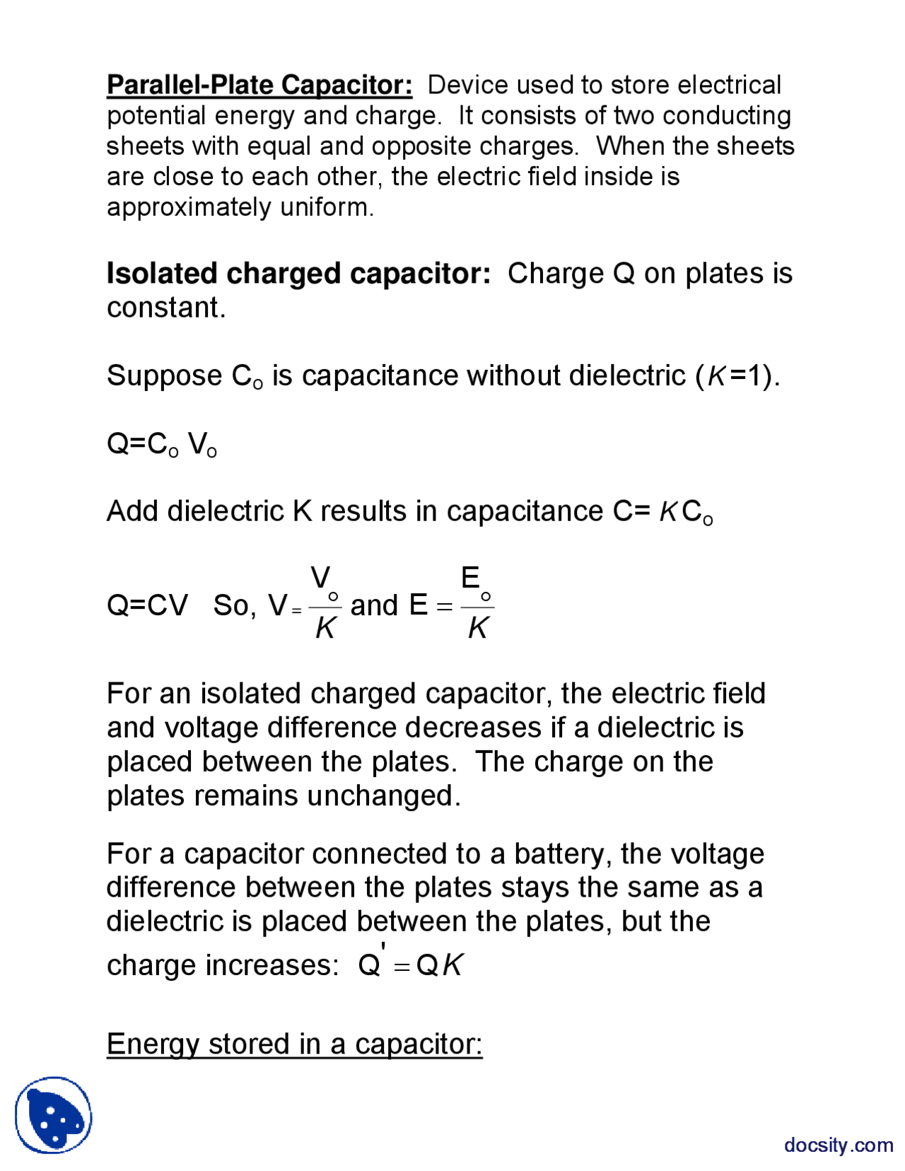 Electric Current and Batteries - General Physics - Lecture Notes - Docsity