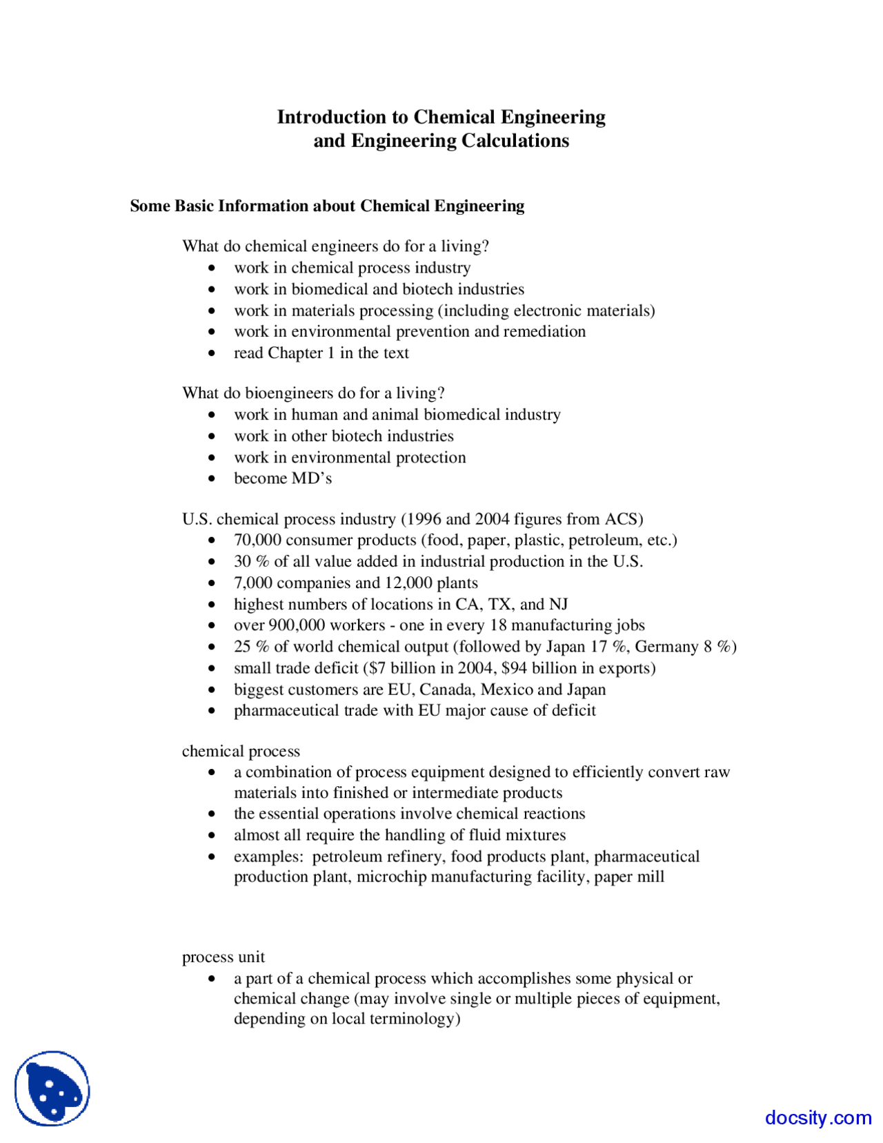Introduction - Chemical Process Principles and Calculations - Lecture ...