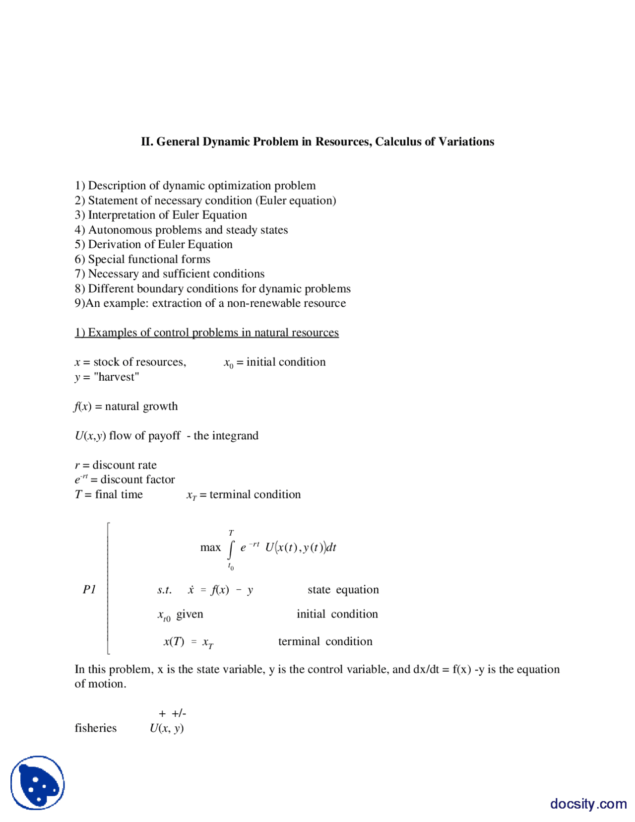 Dynamic Problem in Resources - Methods of Dynamic Analysis and Control ...