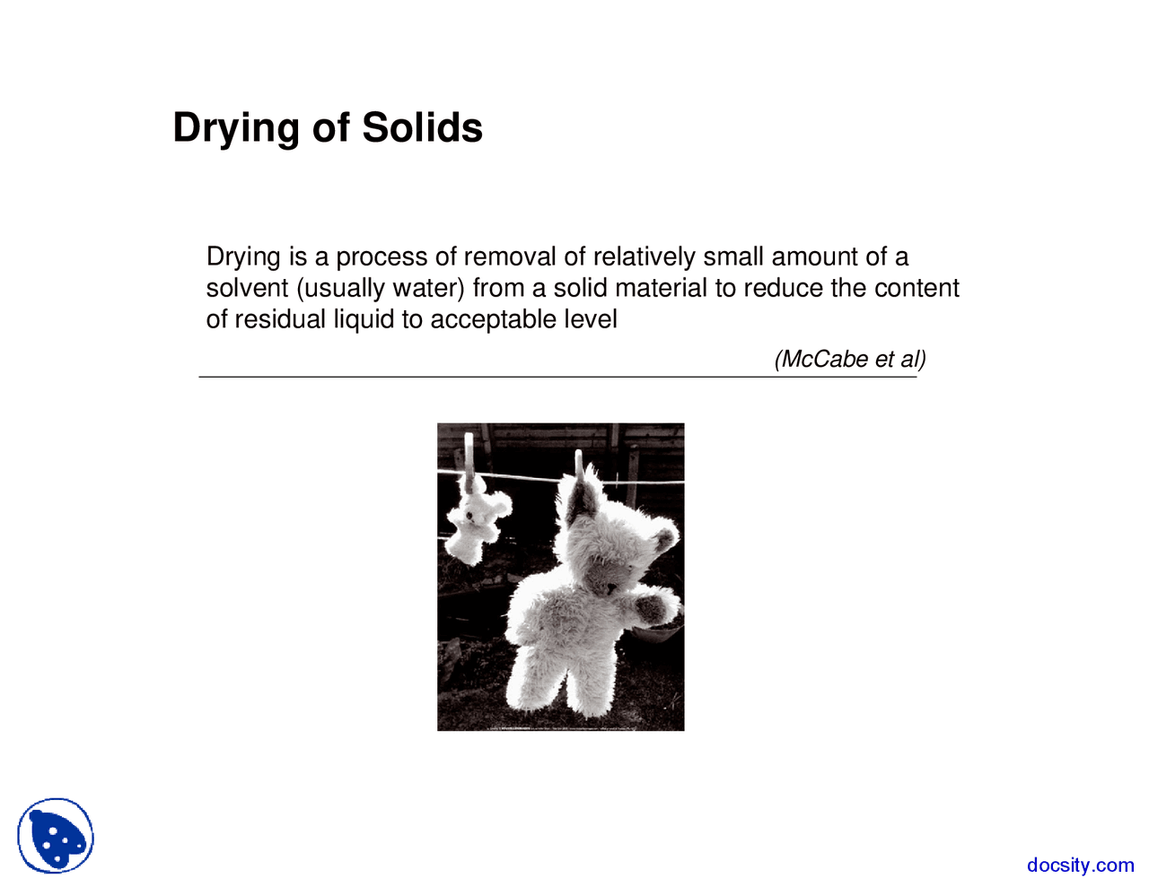 Drying of Solids - Unit Operations - Lecture Slides | Slides ...