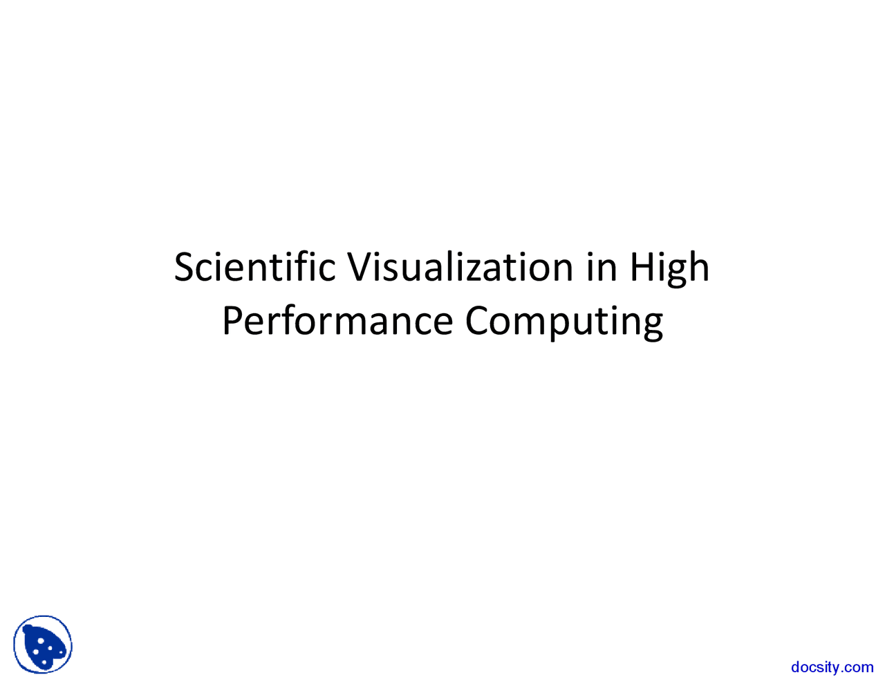High Performance Computing - Computational Sciences - Lecture Slides ...