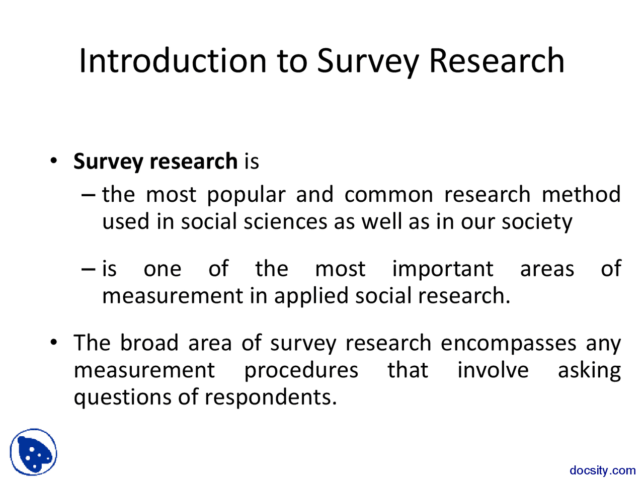 Introduction - Research Survey - Lecture Slides | Slides Research ...