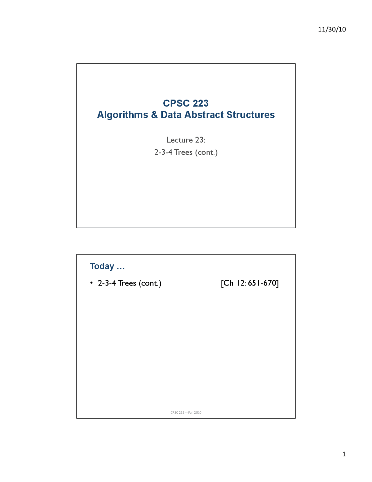 2-3-4 Trees - Algorithms and Abstract Data Structures - Lecture Slides ...