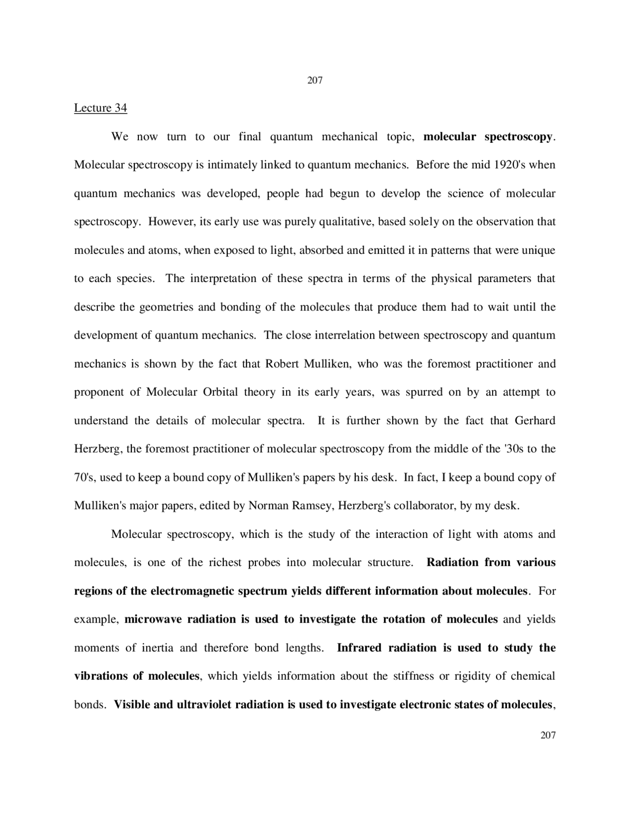 Molecular Spectroscopy Physical Chemistry Lecture Notes Study notes Physical Chemistry