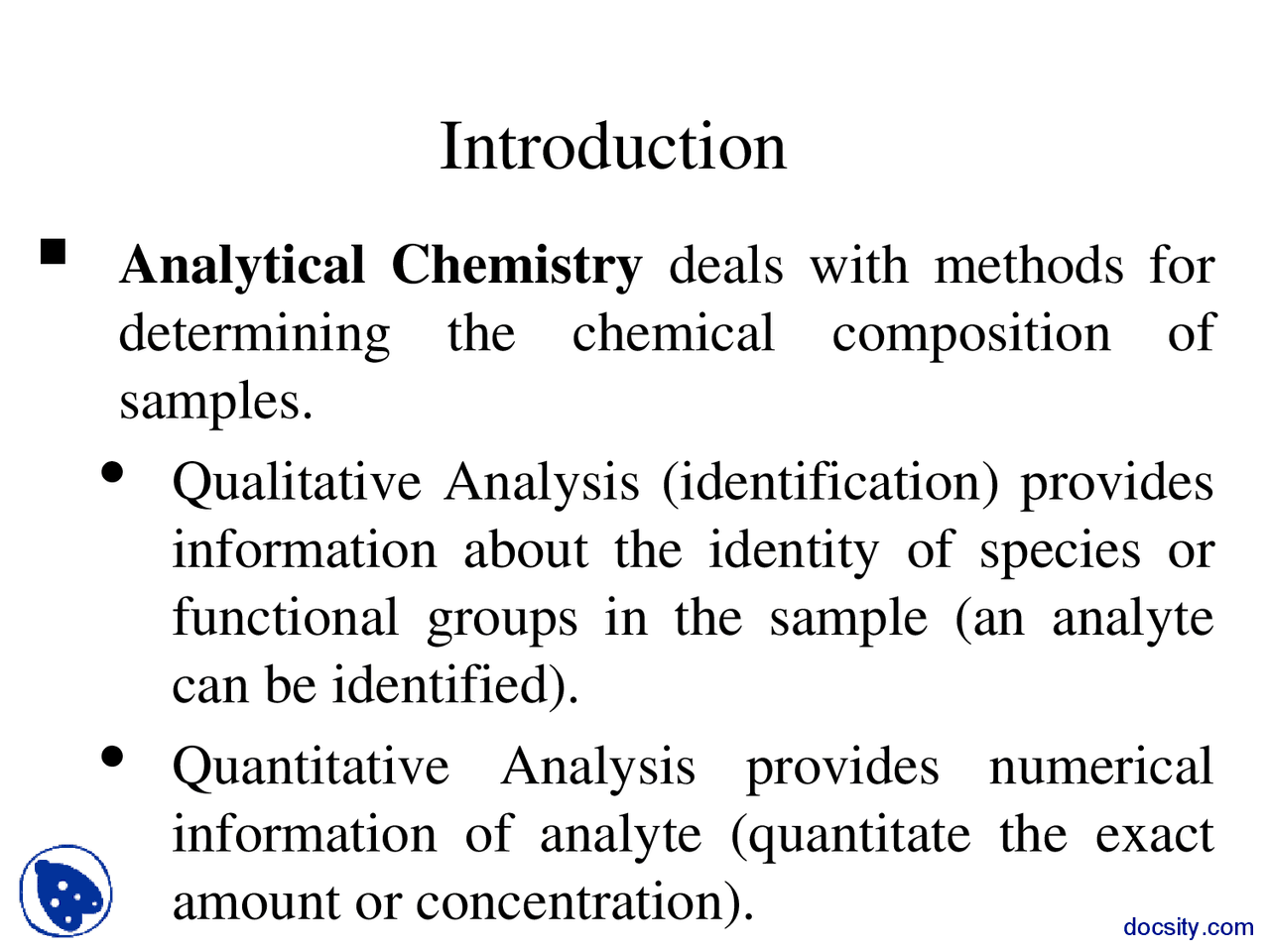 Introduction - Instrumental Analysis - Lecture Slides | Slides Chemical ...