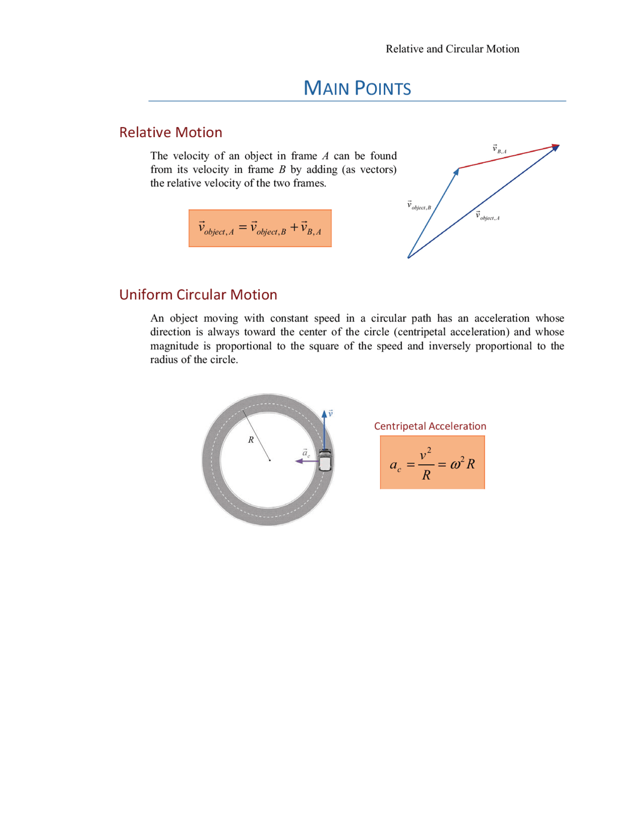 Relative and Circular Motion - Physics for Scientists and Engineers I ...