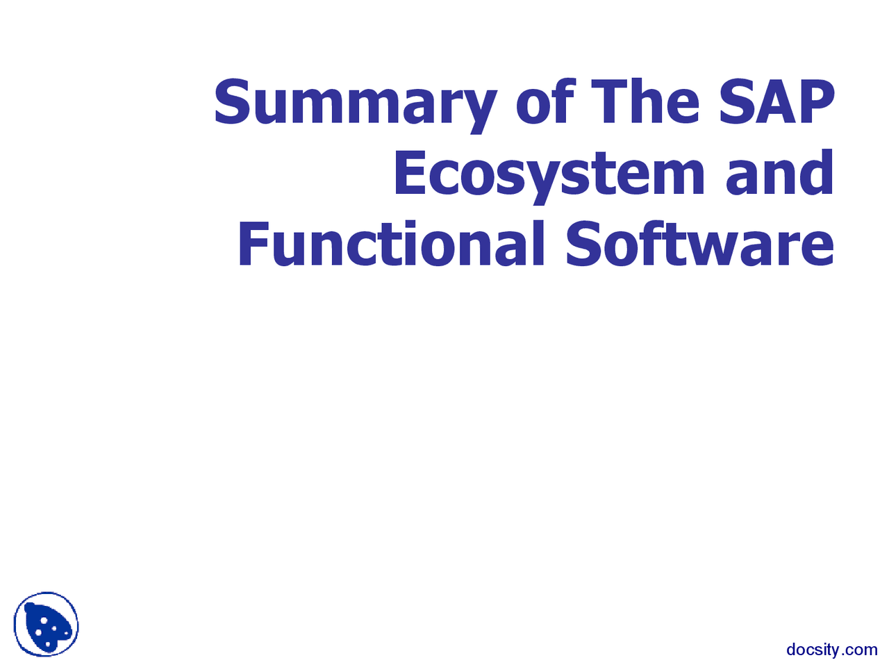 SAP Ecosystem - Advanced Business Application Programming - Lecture ...