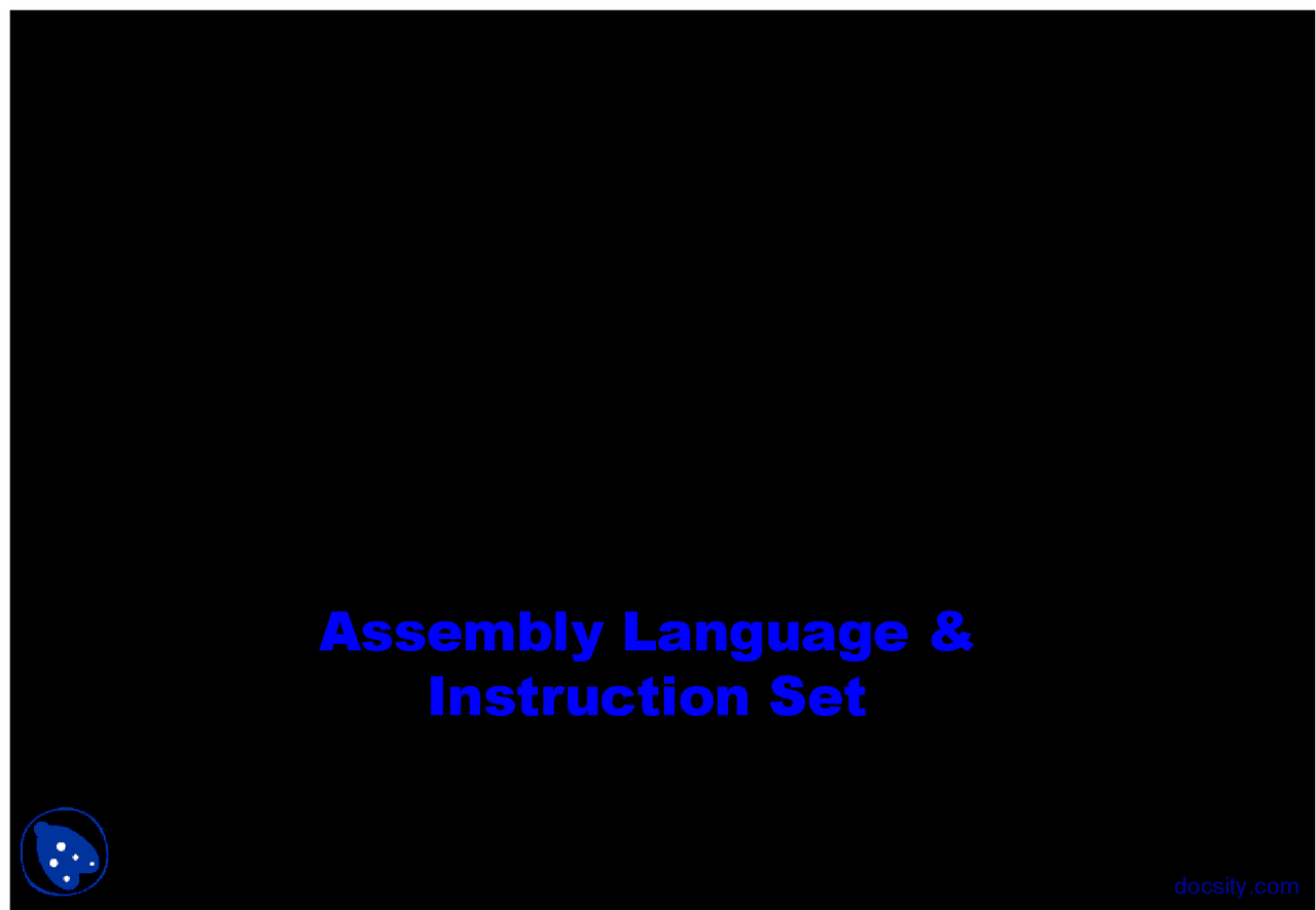 Assembly Language - Microprocessors and Computer Systems - Lecture ...