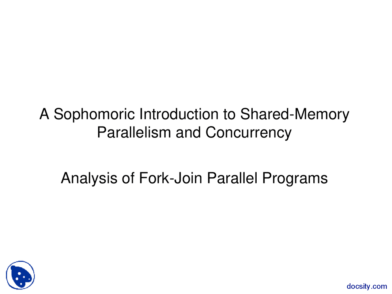 Analysis of Fork-Join Parallel Programs | Slides Programming Languages ...